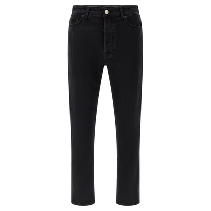 Department 5 Black Cotton Cropped Jeans