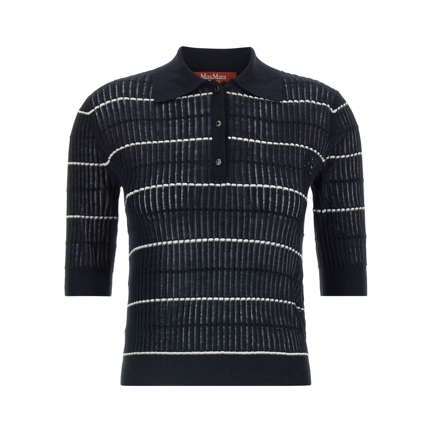 Max Mara Blue Silk Polo Shirt