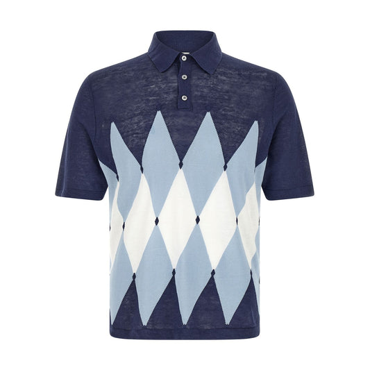 Ballantyne Blue Linen Polo Shirt
