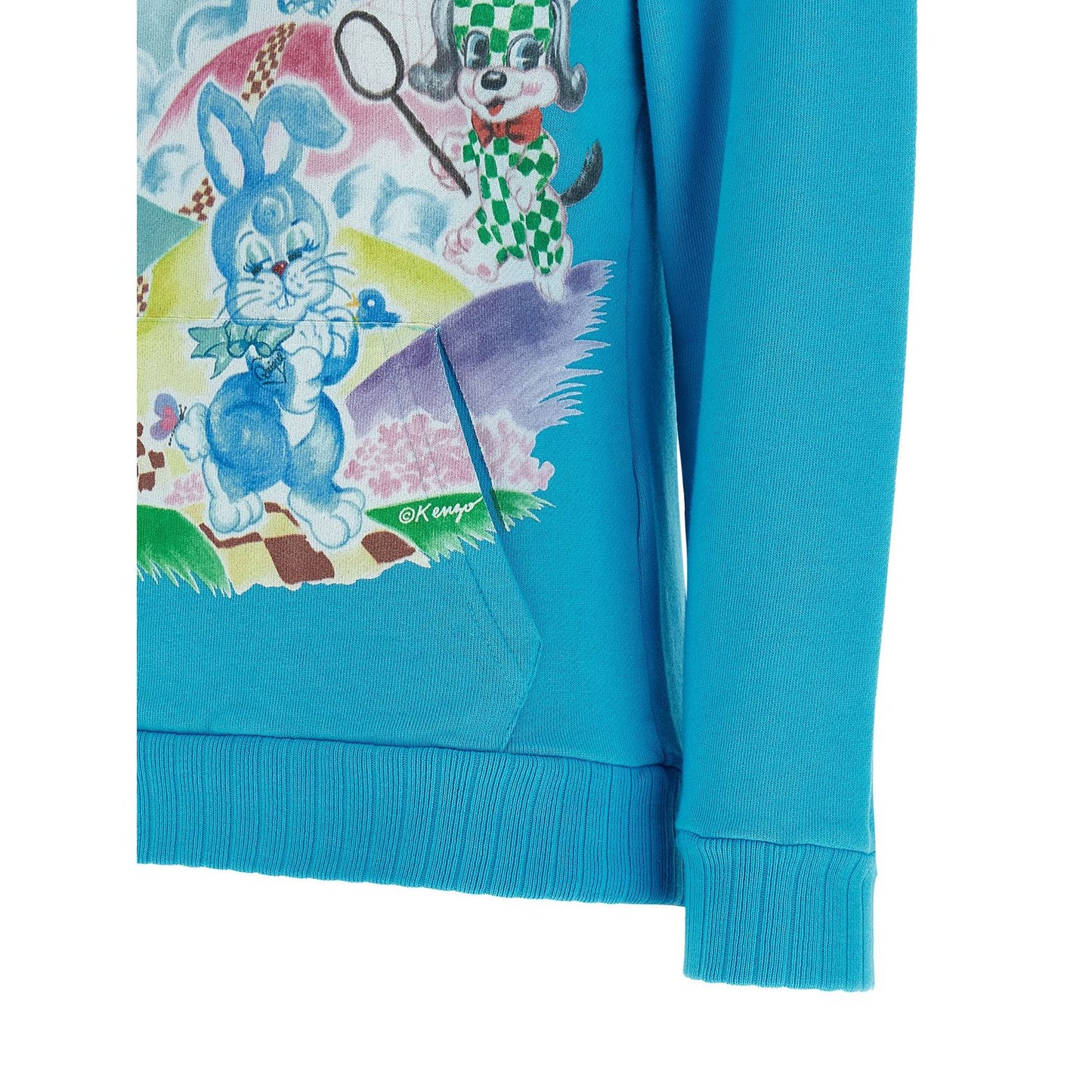 Kenzo Blue Cotton Hoodie
