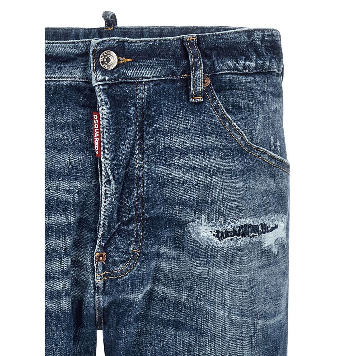 Dsquared² Blue Cotton Slim Fit Jeans