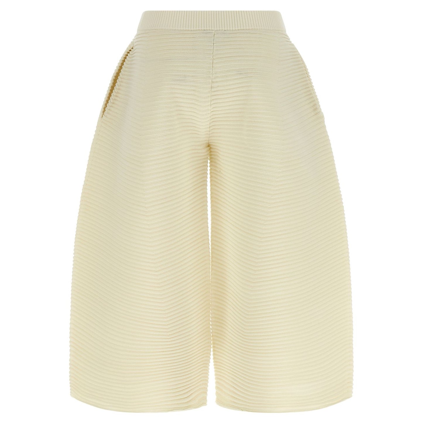 Issey Miyake White Polyester Cropped Pants