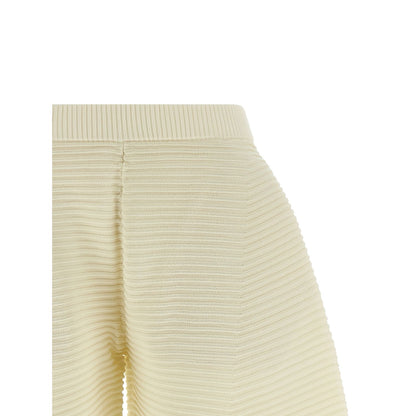 Issey Miyake White Polyester Cropped Pants
