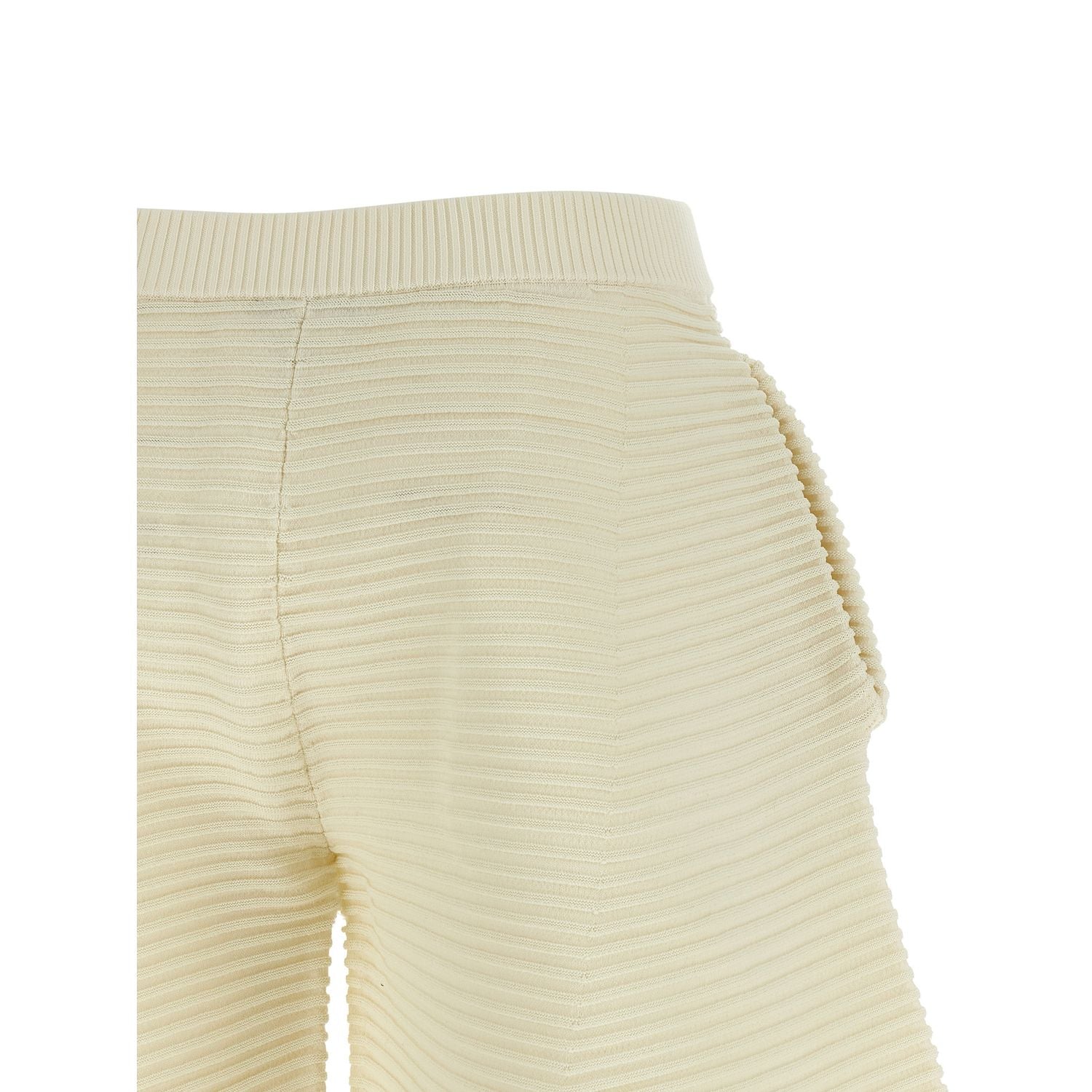 Issey Miyake White Polyester Cropped Pants