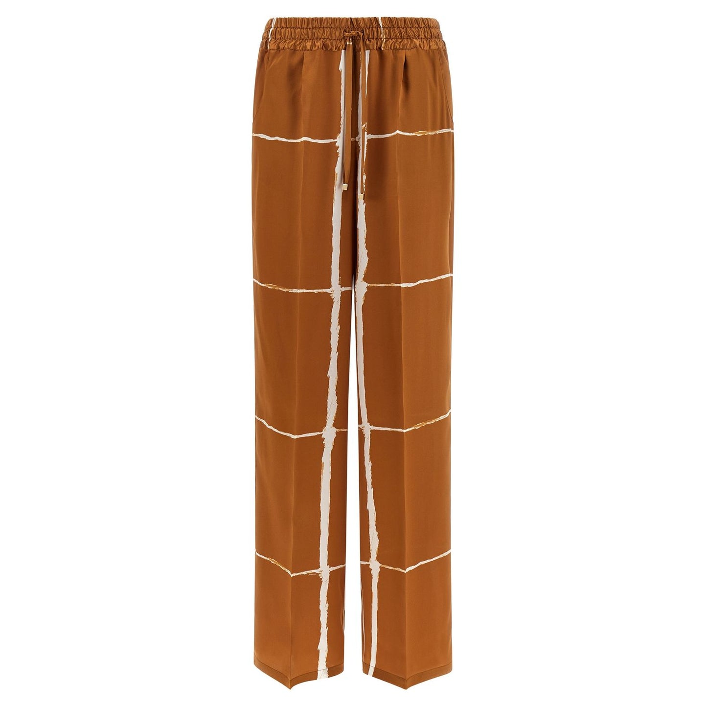 Kiton Brown Silk Casual Pants