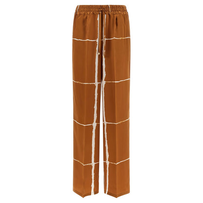 Kiton Brown Silk Casual Pants