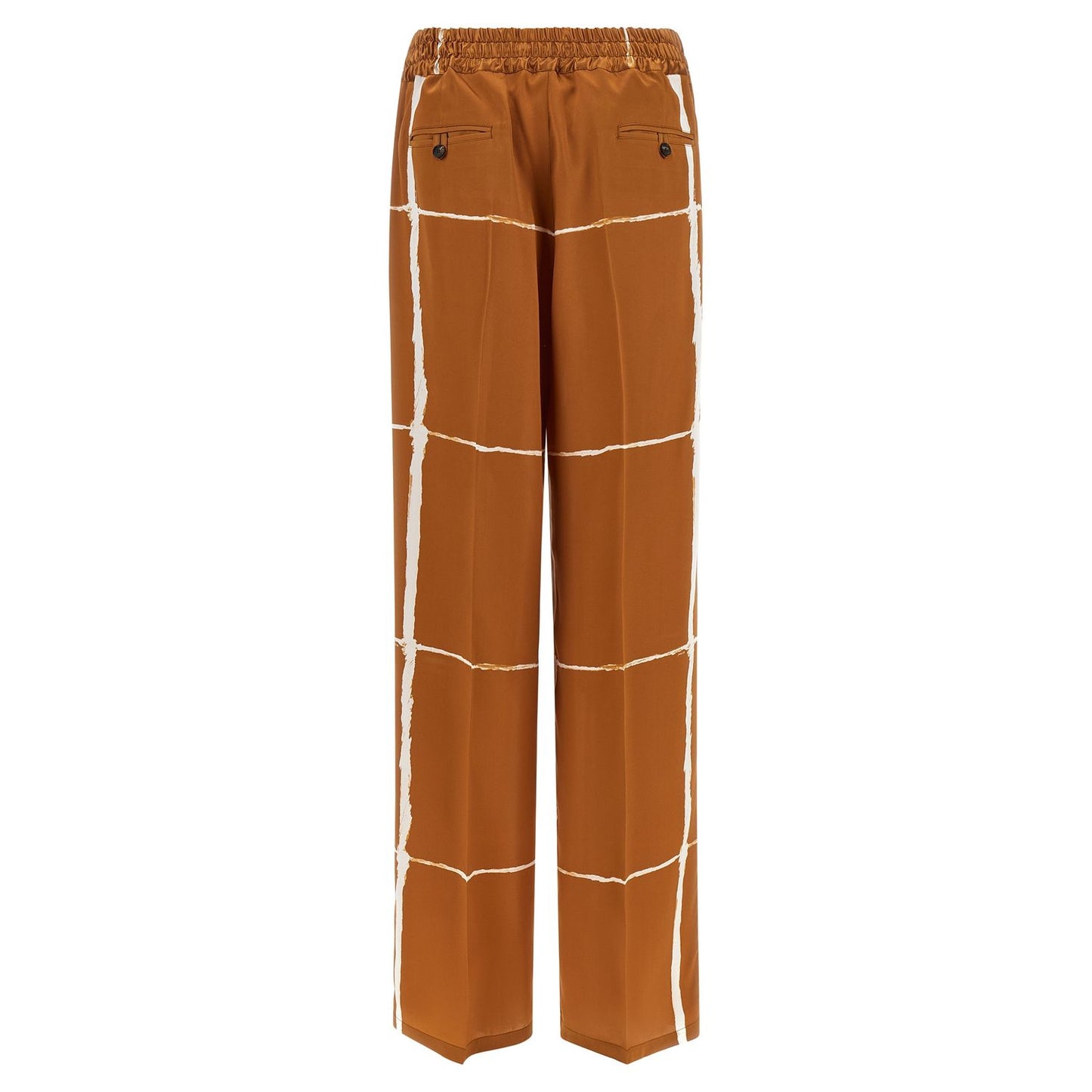 Kiton Brown Silk Casual Pants