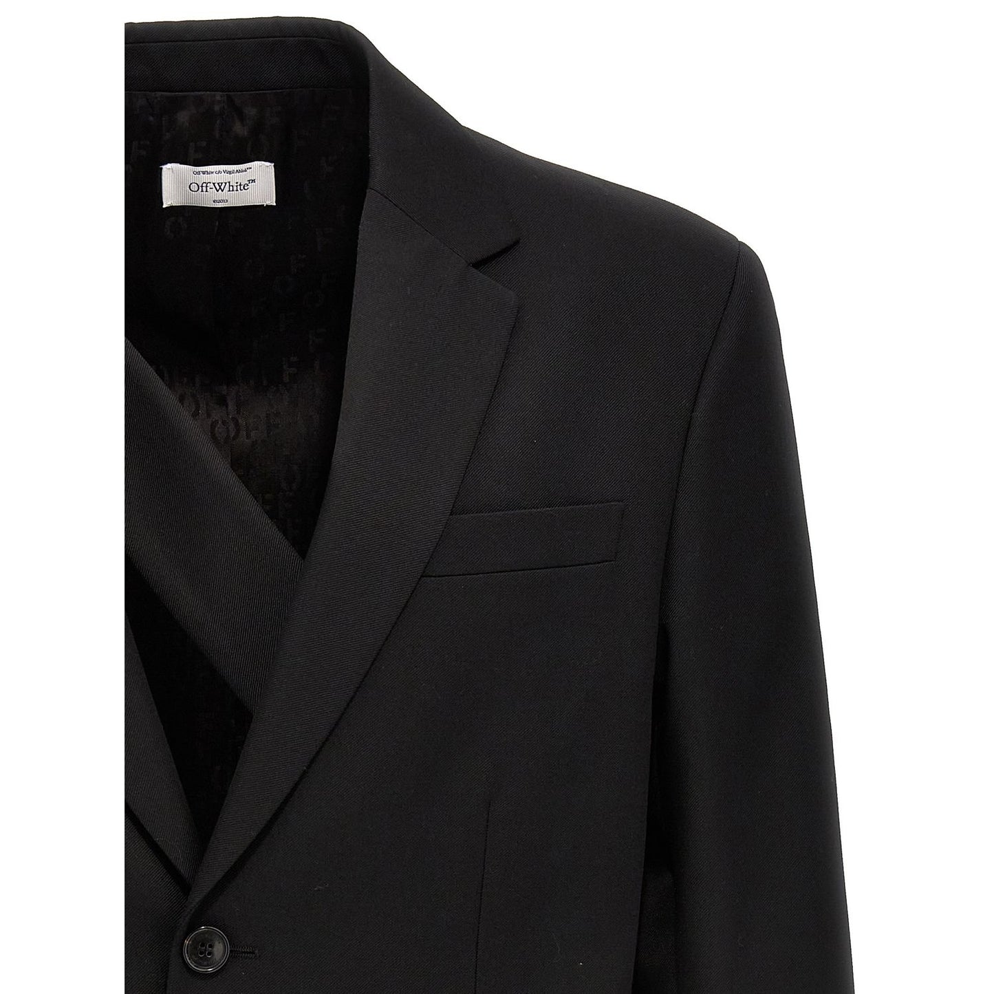 Off-White Black Wool Blazer