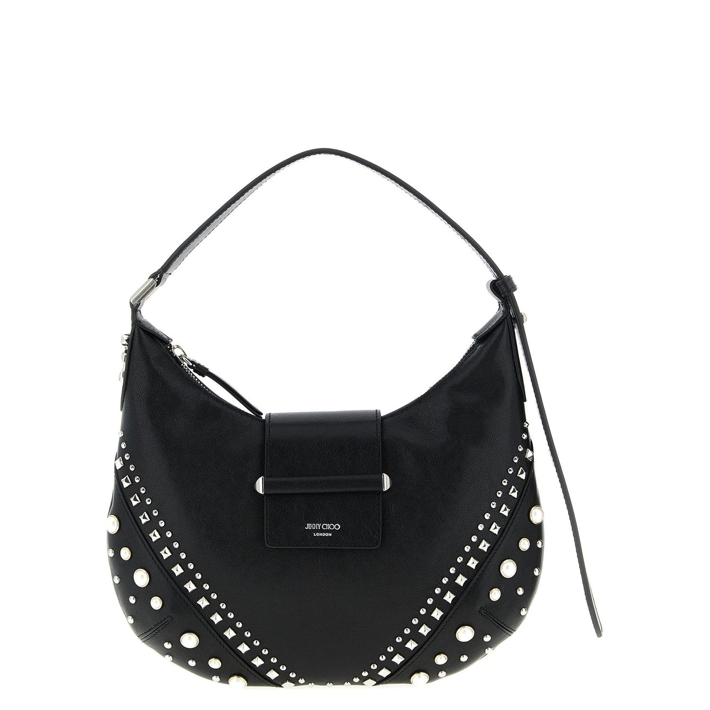 Jimmy Choo White Lamb Leather Shoulder Bag