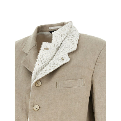 Comme Des Garçons Beige Linen Blazer