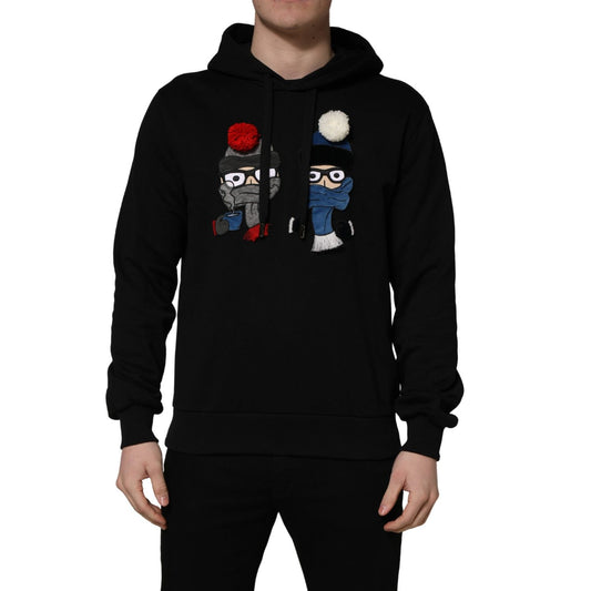 Dolce & Gabbana #dgfamily Black Cotton Hooded Men Sweatshirt Sweater
