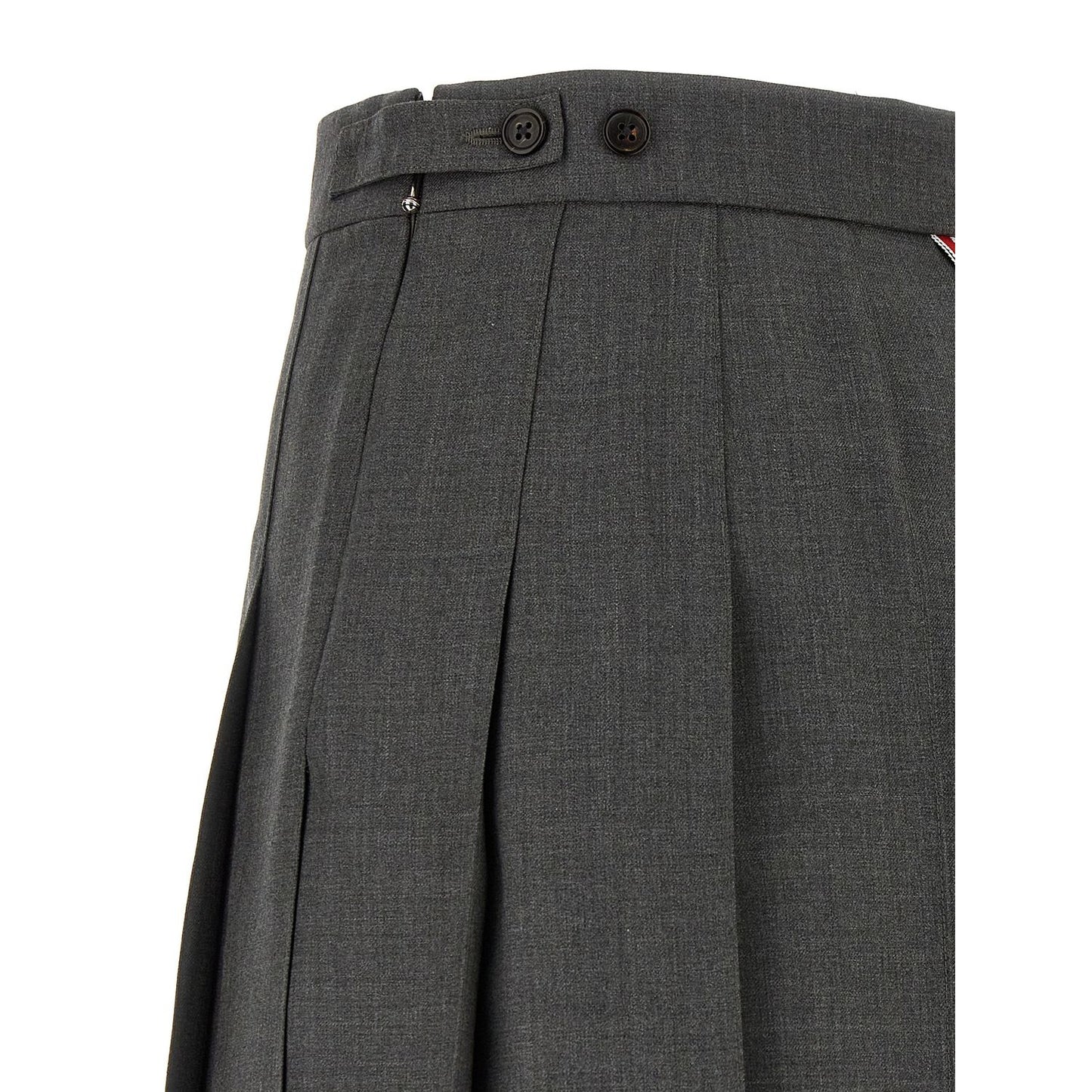 Thom Browne Gray Wool Long Skirt