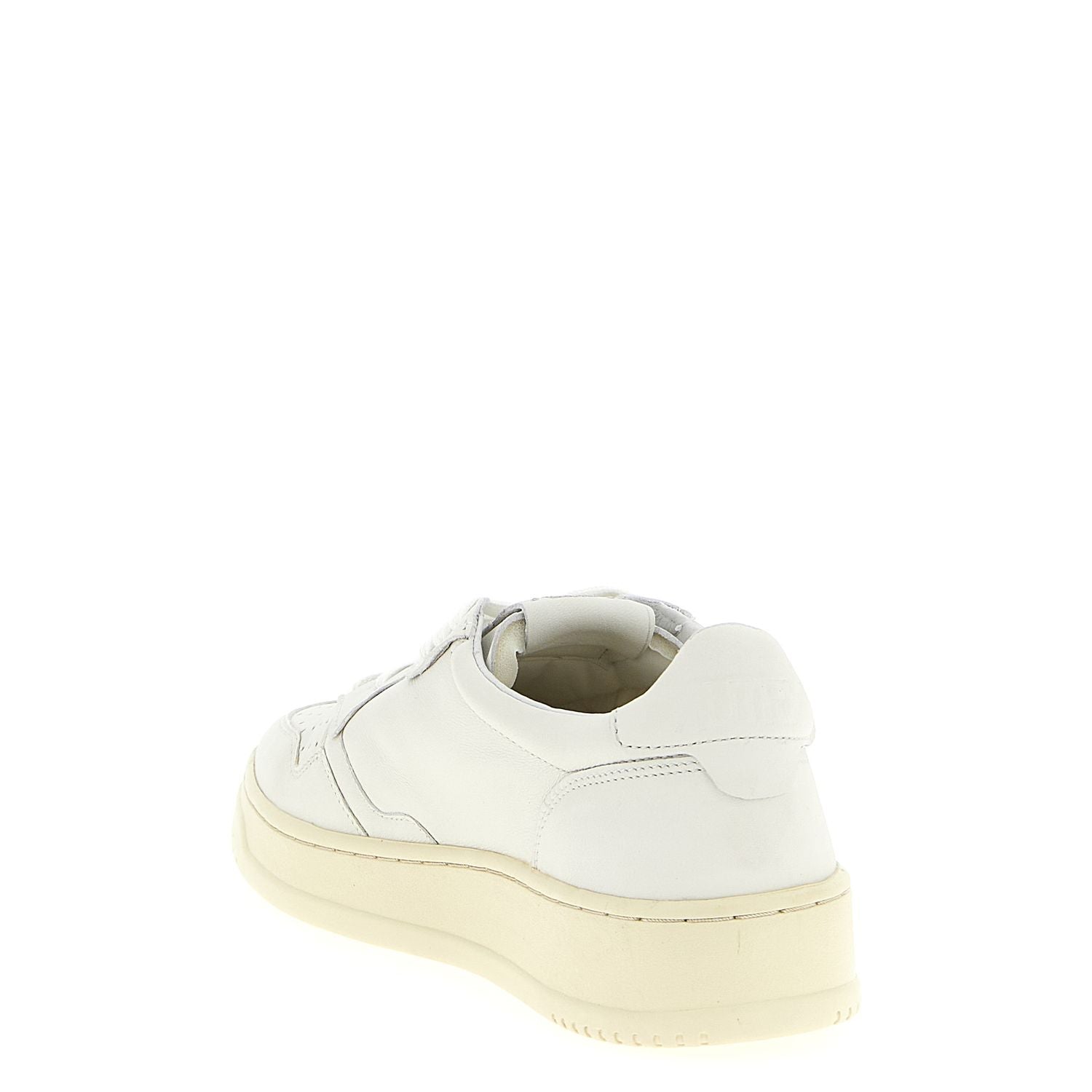 Autry White Goatskin Low Top Sneakers