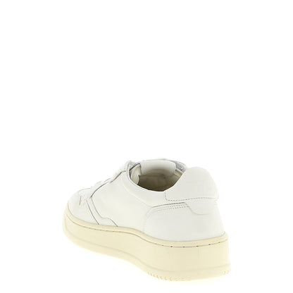 Autry White Goatskin Low Top Sneakers