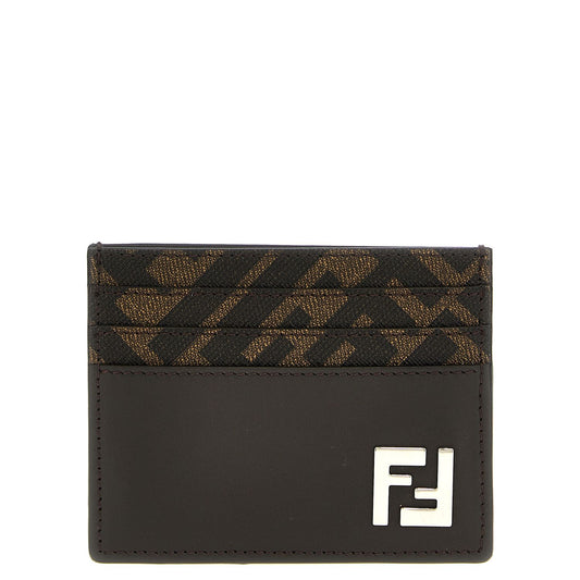 Fendi Brown Calf Leather Bos Taurus Cardholder