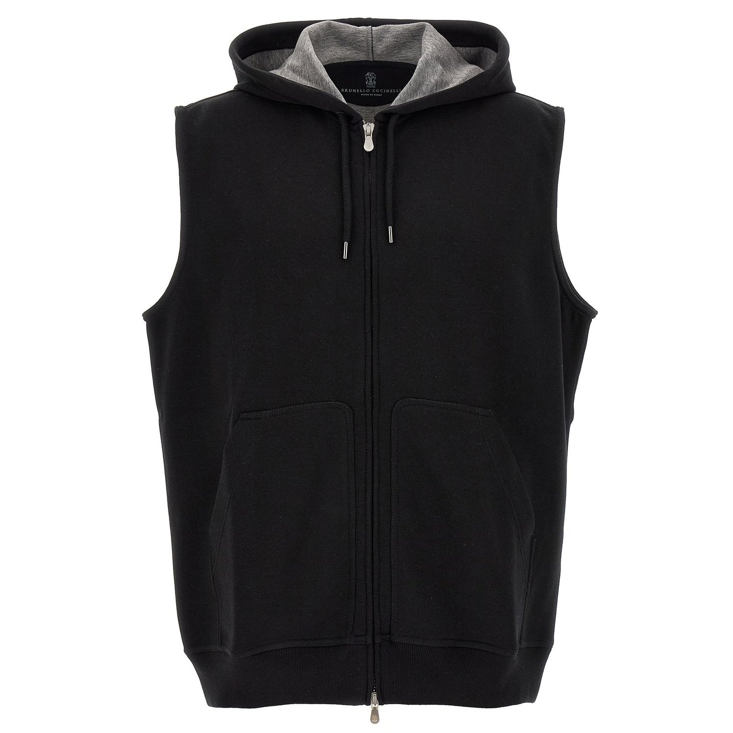 Brunello Cucinelli Black Cotton Sleeveless Jacket