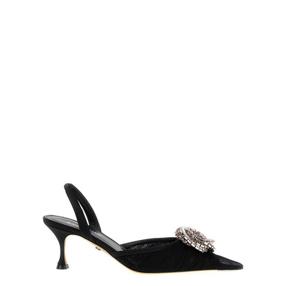 MACH & MACH Black Polyamide Mid Heel Pumps