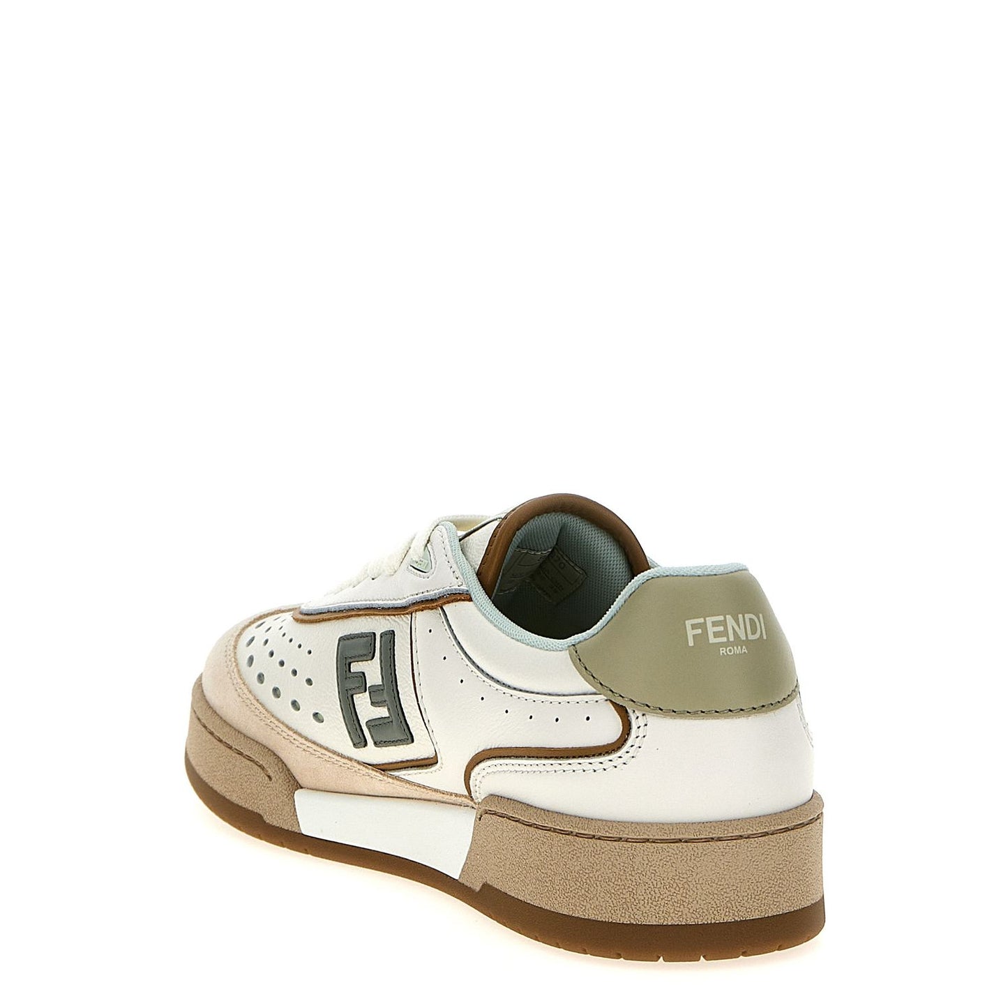 Fendi Beige Leather Sneakers