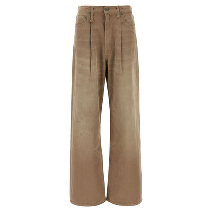R13 Brown Cotton High-Waisted Jean