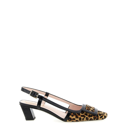 Roger Vivier Multicolor Calfskin Mid Heel Pumps