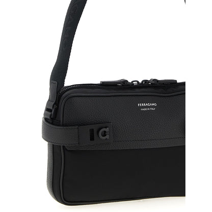 Ferragamo Black Fabric Crossbody Bag
