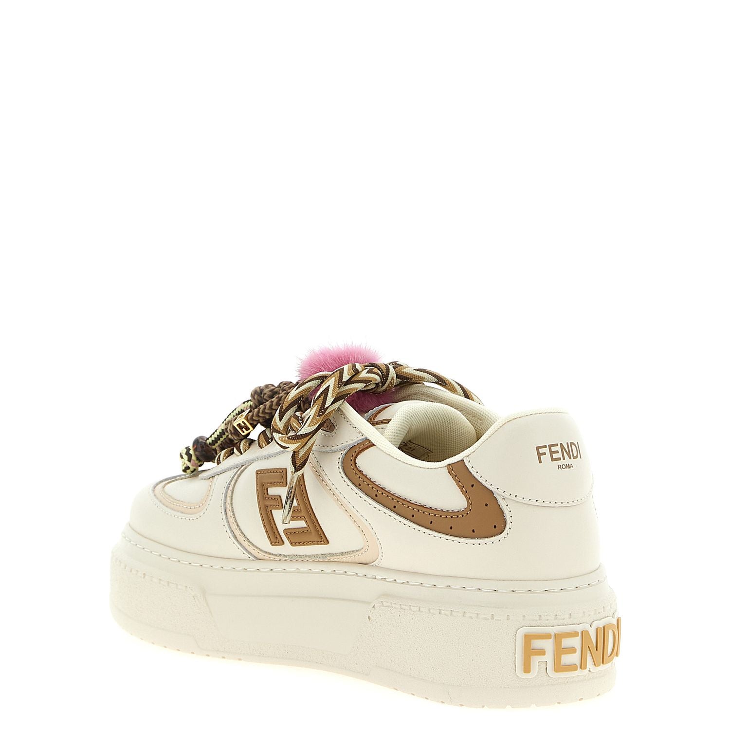 Fendi Multicolor Calfskin Platform Sneakers