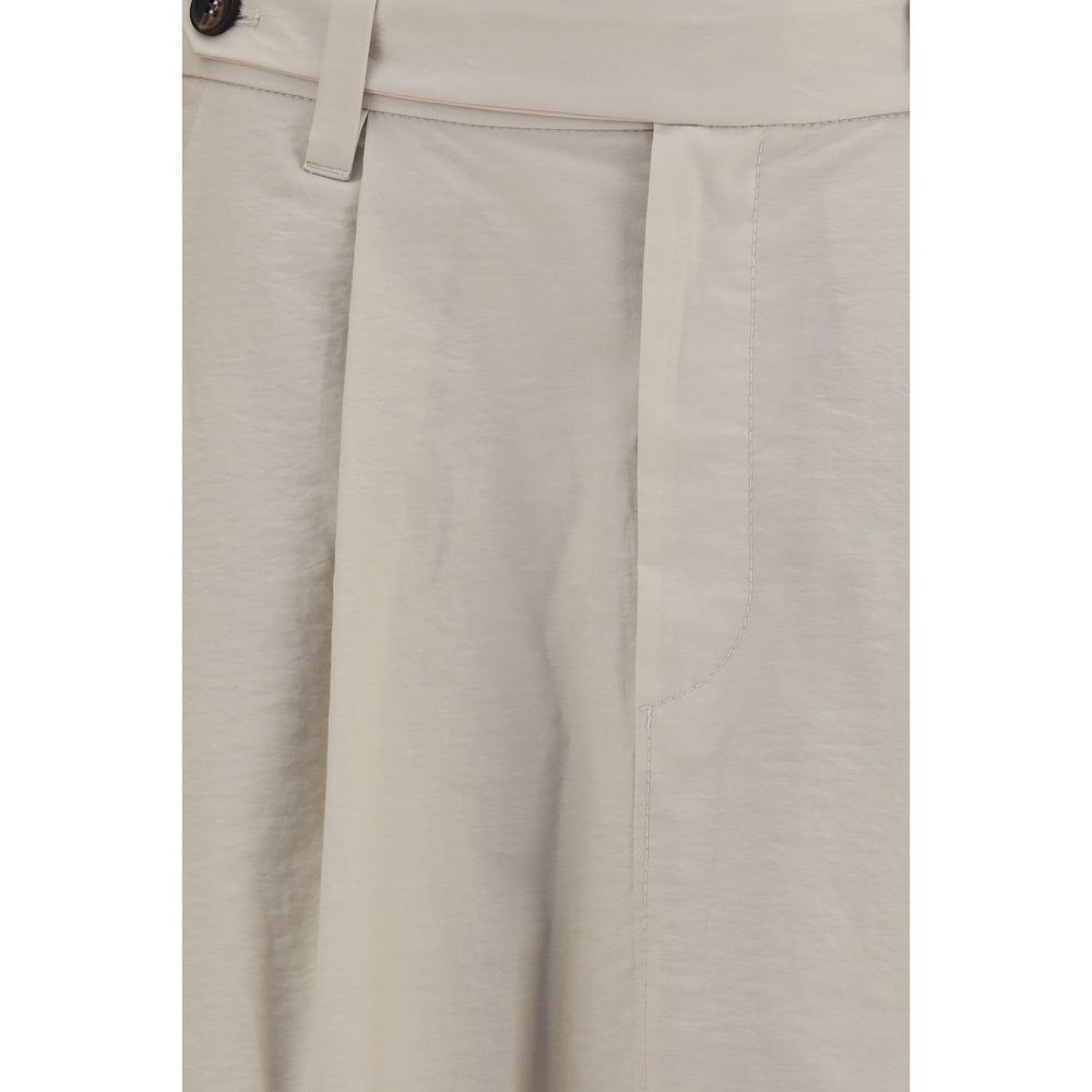 Brunello Cucinelli Beige Cotton Midi Skirt