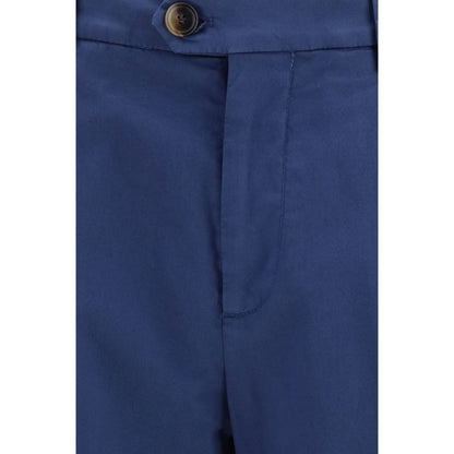Brunello Cucinelli Blue Cotton Chino Pants