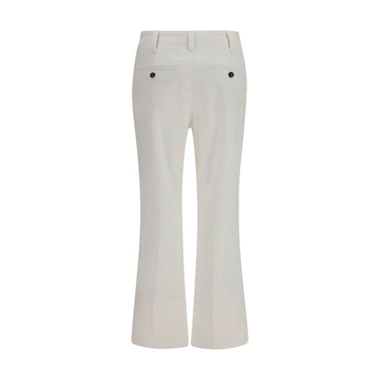 Brunello Cucinelli White Cotton Flared Pants