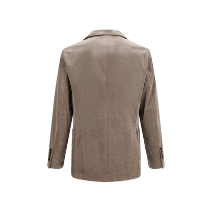 Brunello Cucinelli Gray Cotton Full-Length Jacket