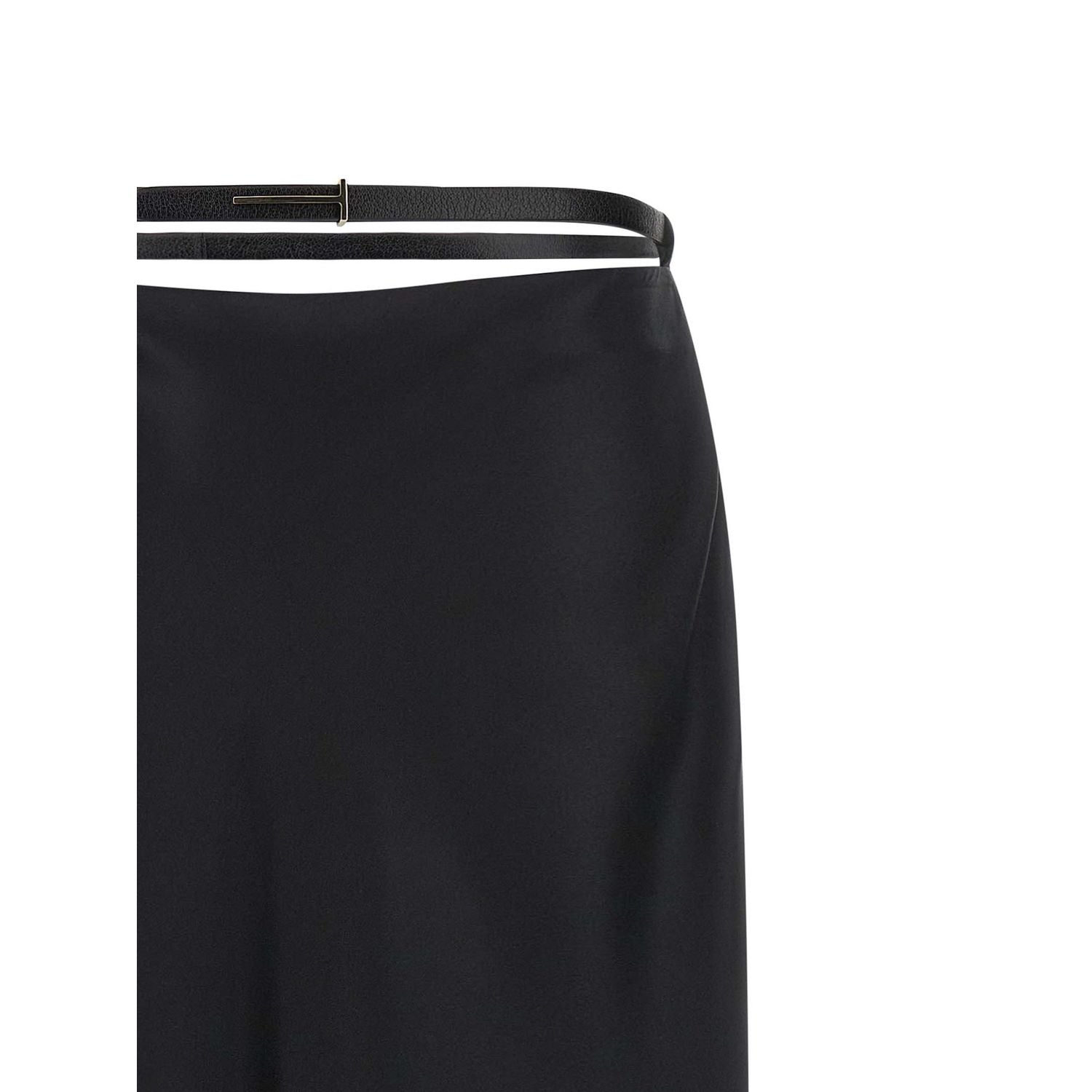 Tom Ford Black Silk Midi Skirt