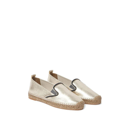 Brunello Cucinelli Gold Leather Espadrilles