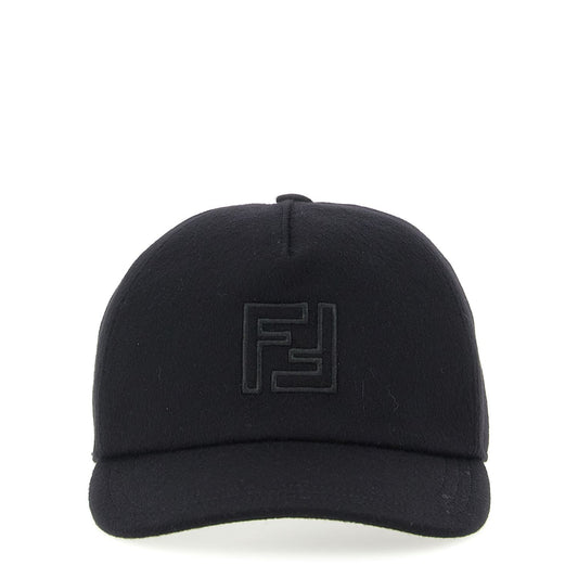 Fendi Black Wool Cap (Baseball Hat)
