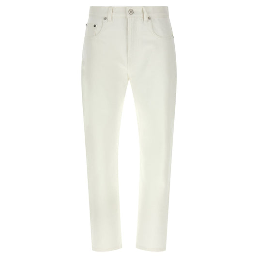 Victoria Beckham White Cotton High-Waisted Jean