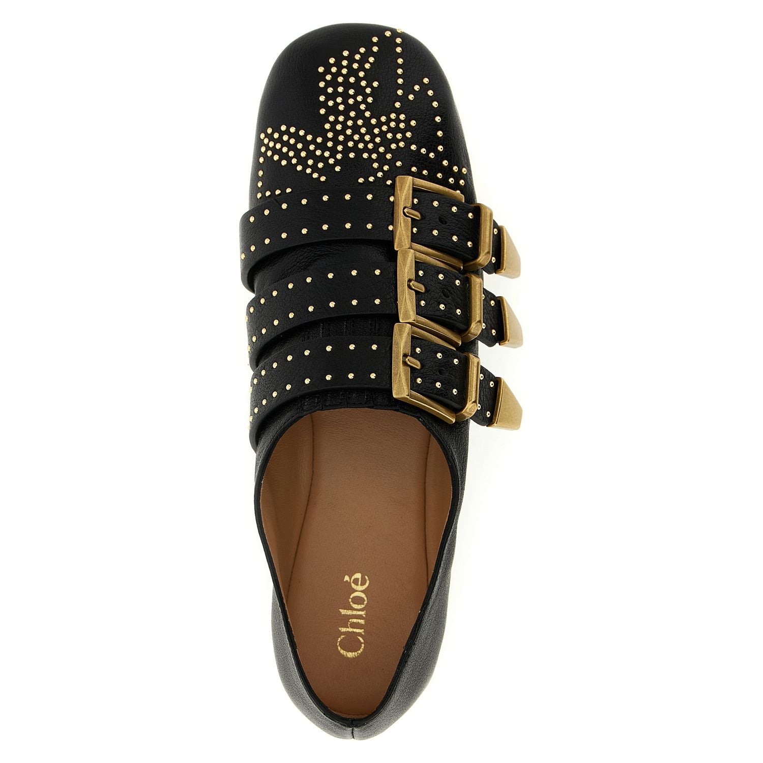 Chloé Black Lamb Leather Ballet Flats