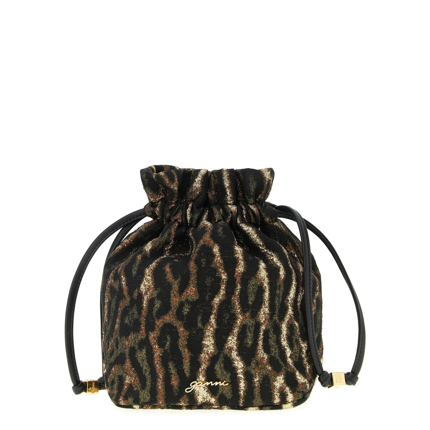 Ganni Brown Polyester Clutch Bag