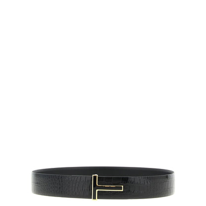 Tom Ford Black Calfskin Regular Belt