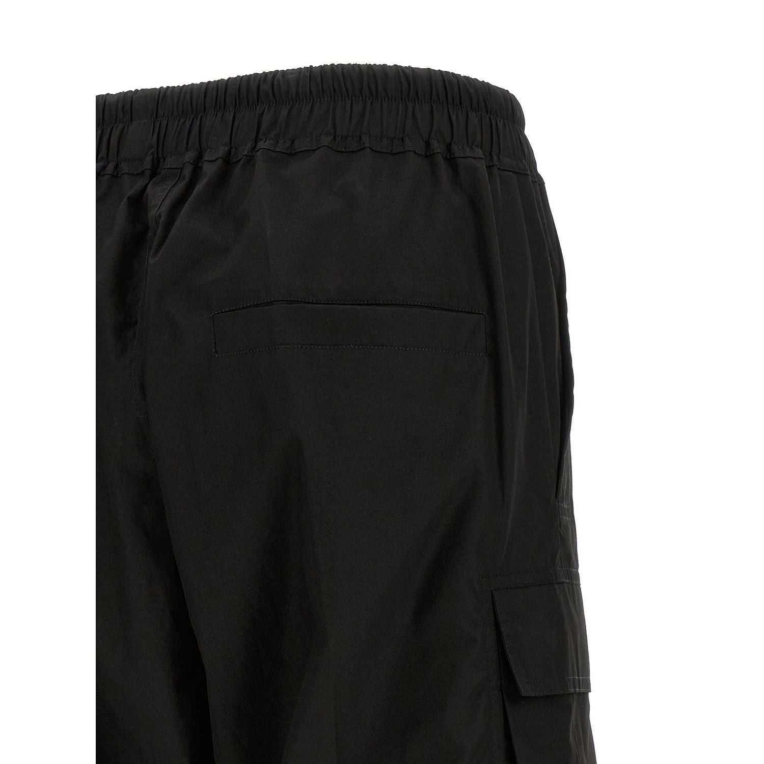 Rick Owens Black Cotton Cargo Pants
