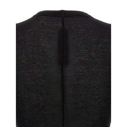 Rick Owens Black Viscose T-Shirt
