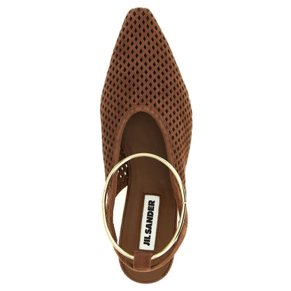 Jil Sander Brown Goatskin Ballet Flats