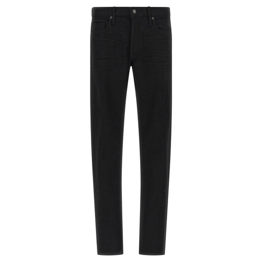 Tom Ford Black Cotton Straight-Leg Jeans