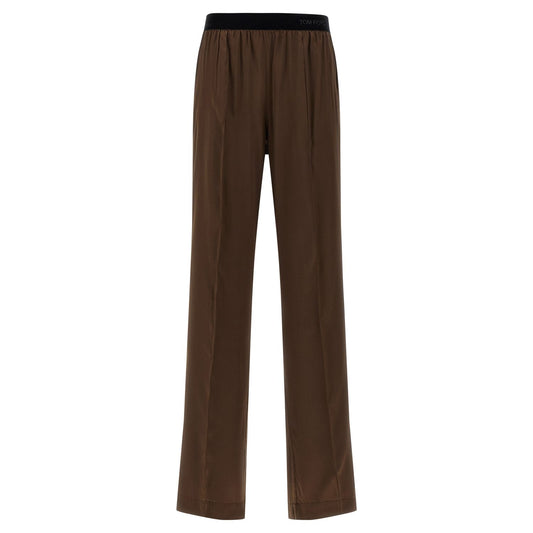 Tom Ford Brown Silk Casual Pants
