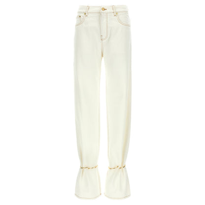 Darkpark White Cotton Straight-Leg Jeans