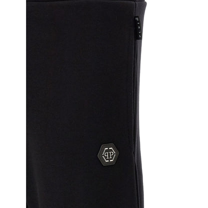 Philipp Plein Black Cotton Joggers (Workout Pants)
