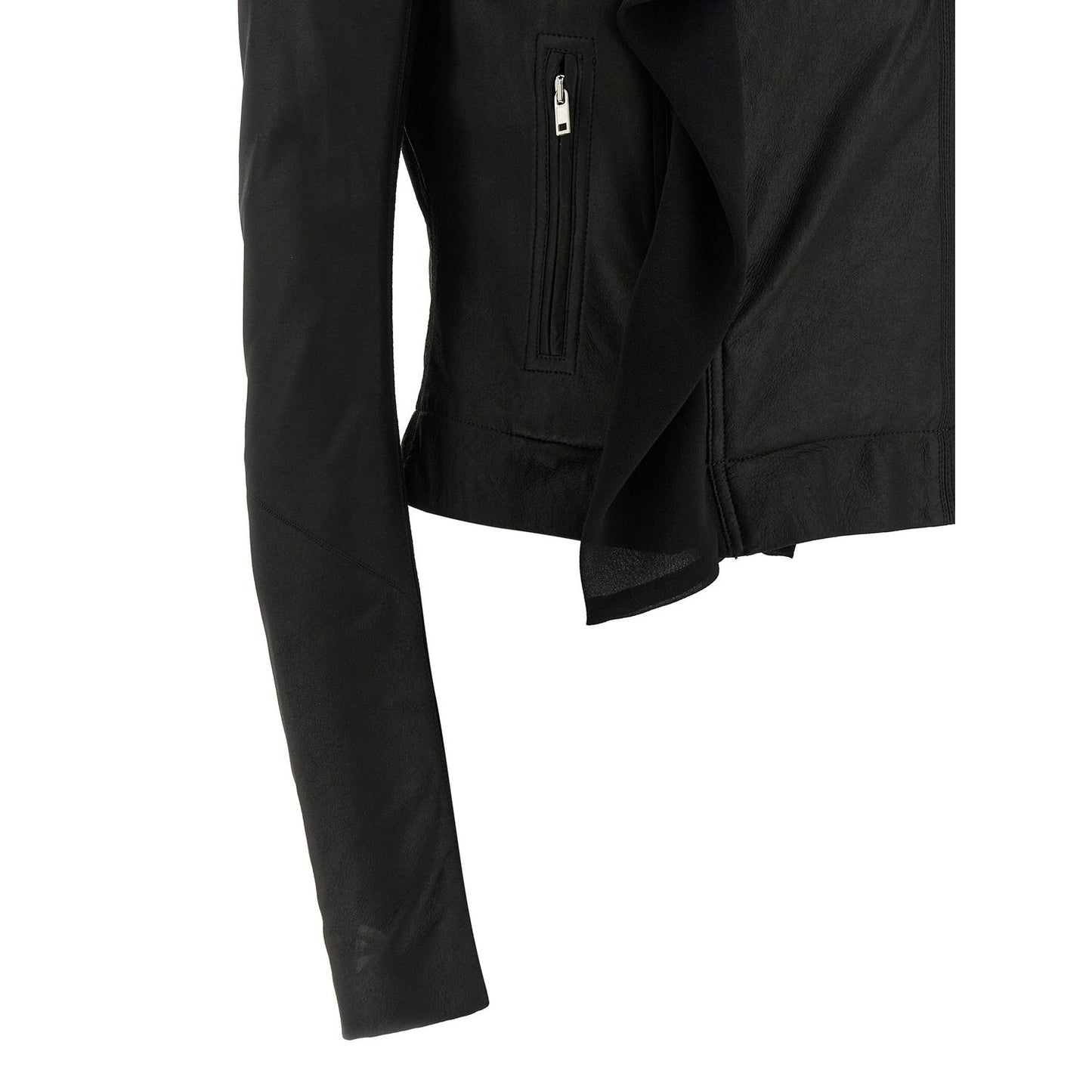 Rick Owens Black Lamb Leather Leather Jacket