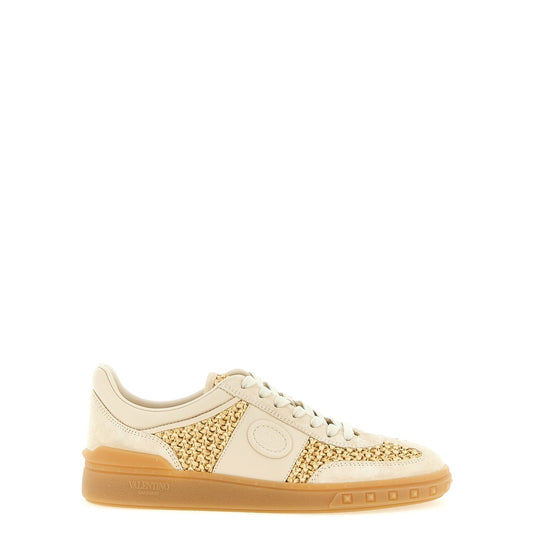 Valentino Garavani Beige Calfskin Low Top Sneakers