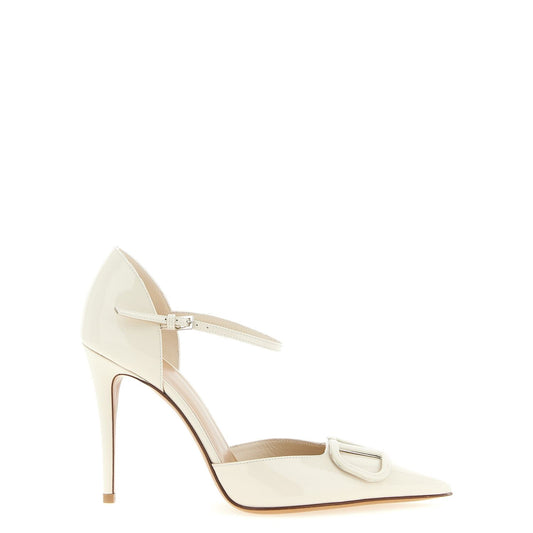 Valentino Garavani White Calfskin High Heel Pumps