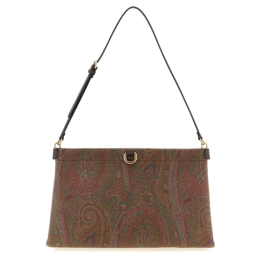 Etro Brown Cotton Clutch Bag