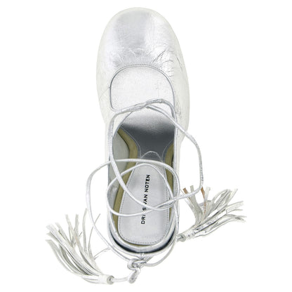 Dries Van Noten Silver Lamb Leather High Heel Pumps