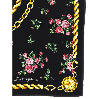 Dolce & Gabbana Black Silk Scarf